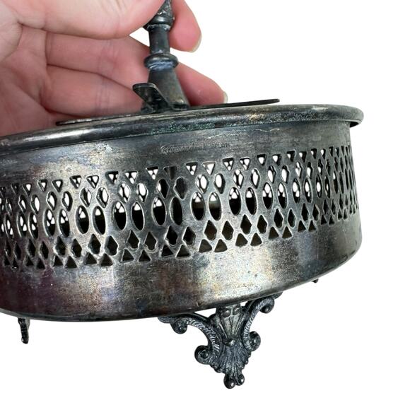 Vintage Italy Raimond Silver Plate Castor Cruet Salt Pepper Oil Textured Glass - Picture 5 of 9